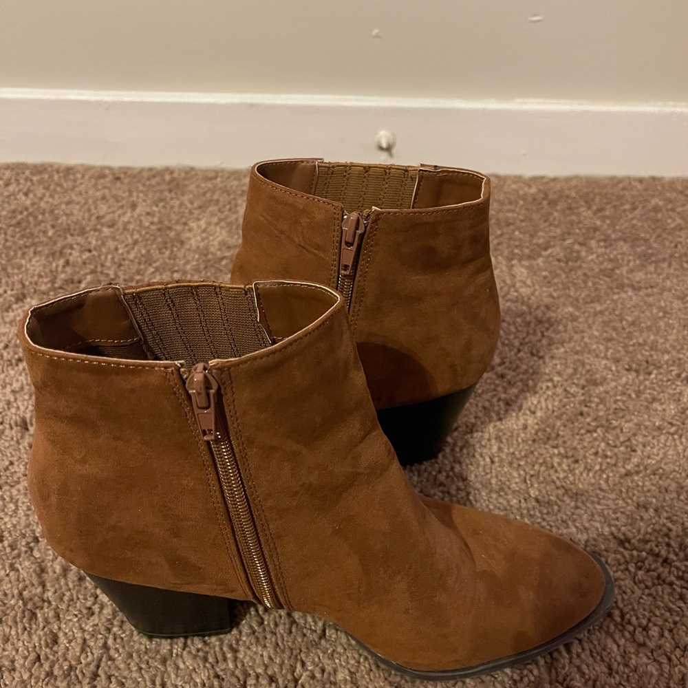 Brown Suede Booties